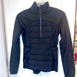 Lululemon | Down For It quarter zip pullover | black | 8 | EUC | several pockets